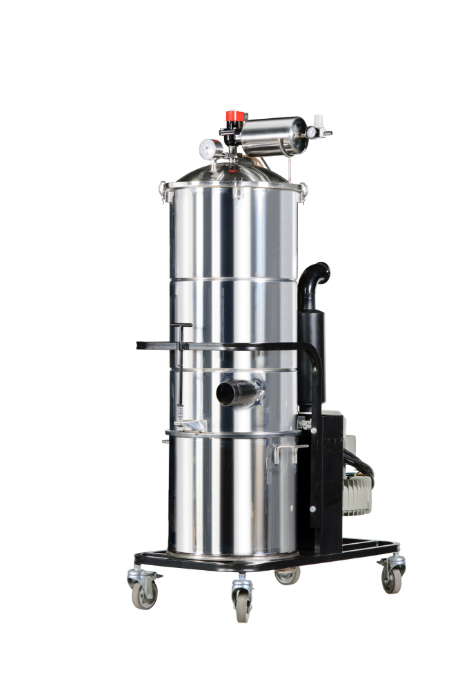 The YC-55 vacuum cleaner is designed for fine dust such as graphite, fibers, and aluminum powder, as well as metal debris like iron and copper shaving
