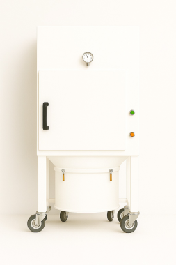 The NS-888 is a next-generation cartridge-type pulse dust collector featuring a quick-release handle design for easy filter replacement.