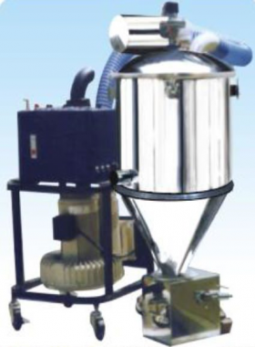 The CS-350 uses negative pressure vacuum conveying to automatically transport a wide variety of powders and granules.
